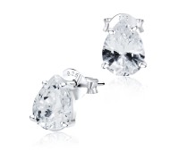 CZ Pear Shaped Silver Stud Earring STS-3363